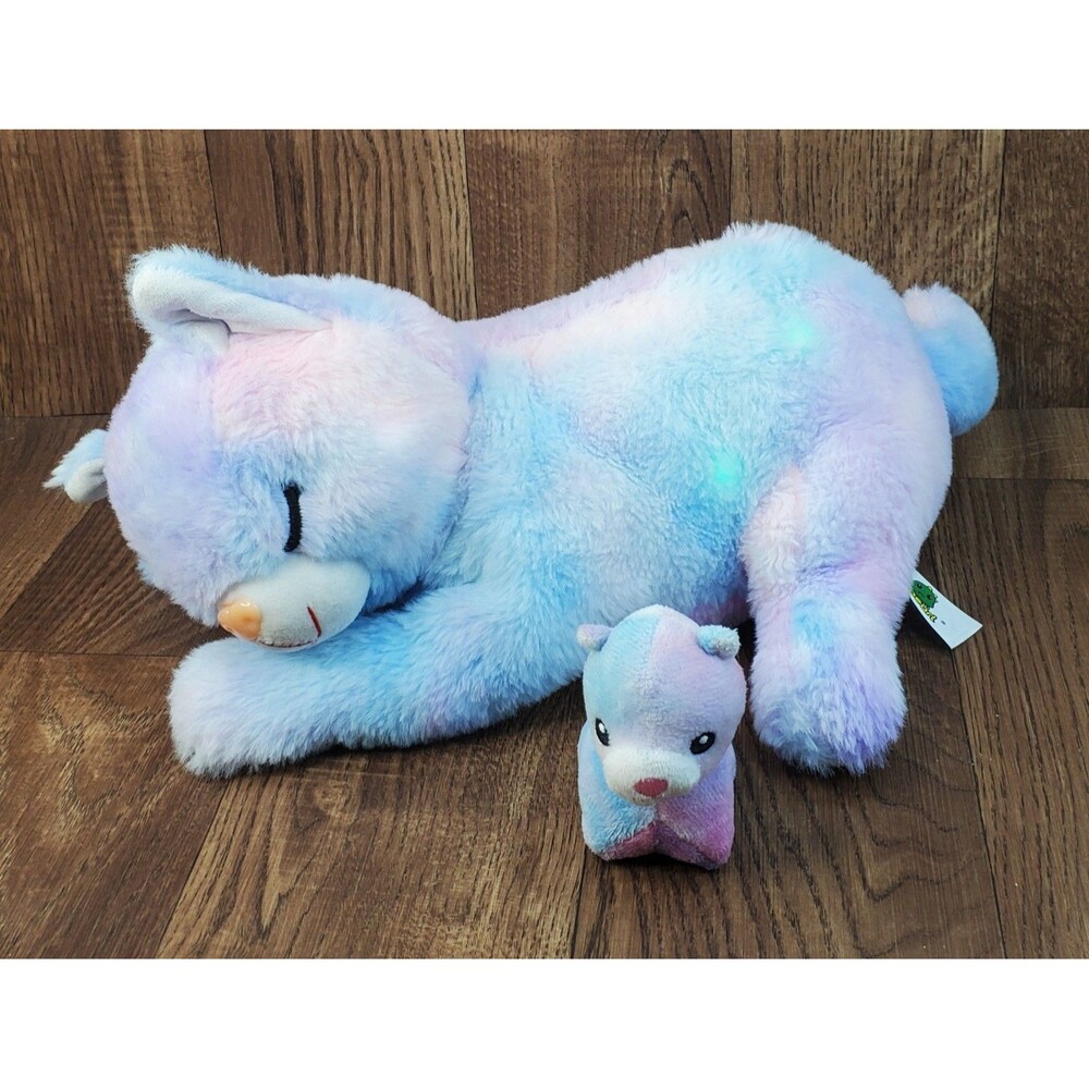 Hopearl Interactive LED Cat and Kitten 14" Plush Lights Up and Sings